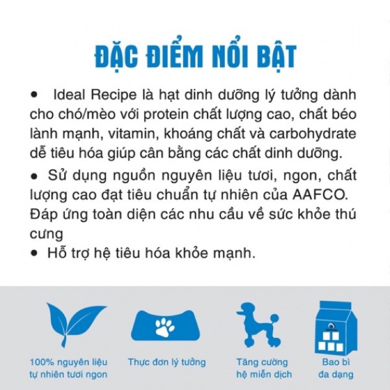 Thức ăn hạt khô cao cấp IDEAL RECIPE KITTEN dành cho mèo con - gói 200gr và 1kg  thức ăn hạt cho mèo