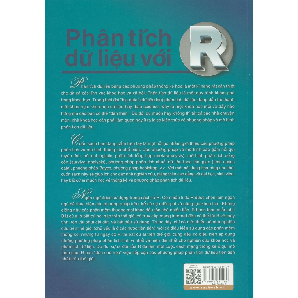 [Mã BMBAU50 giảm 7% đơn 99K] Sách Phân tích dữ liệu với r