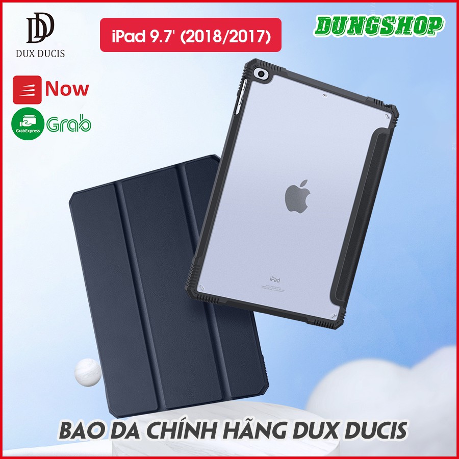 Bao da DUX DUCIS cho iPad 9.7 inch (2018/2017) / iPad Gen 6 - Mặt lưng trong nhám mờ, Góc chống sốc (DÒNG ICE)