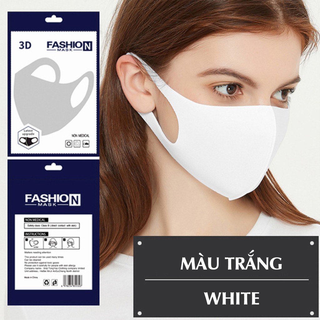 Khẩu Trang Vải 3D FASHION MASK Chống Ô Nhiễm Bụi Mịn, Chống Nắng Công Nghệ NHẬT BẢN - KHT.01