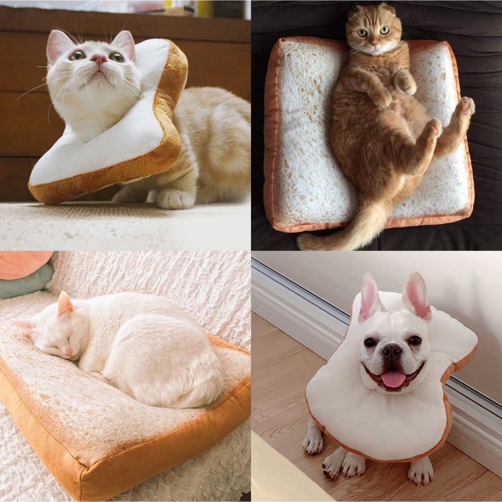 Giường nằm hình bánh mì mềm mại xinh xắn cho thú cưng