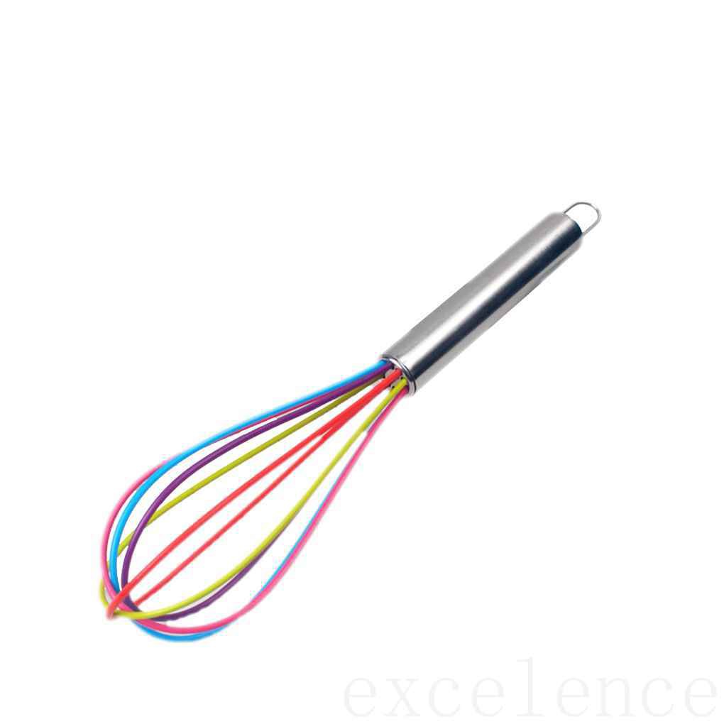 Dụng cụ đánh trứng bằng thép không gỉ phối 5 màu sáng tạo