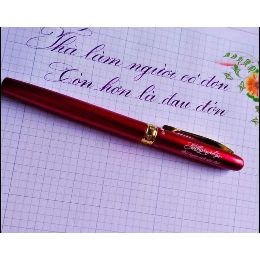 Bút máy Calligraphy 862 ngòi lá tre siêu bền I Bút mực viết luyện chữ đẹp cho học sinh tiểu học