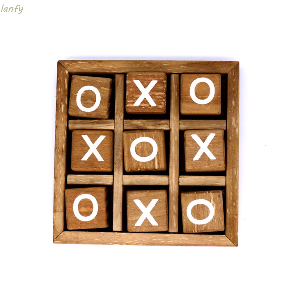 LANFY 1set Puzzles Practical Noughts And Crosses XO Chess Developing Intelligent Wooden Parent-Child Interaction Game Board Funny Educational Toys Puzzle Game/Multicolor