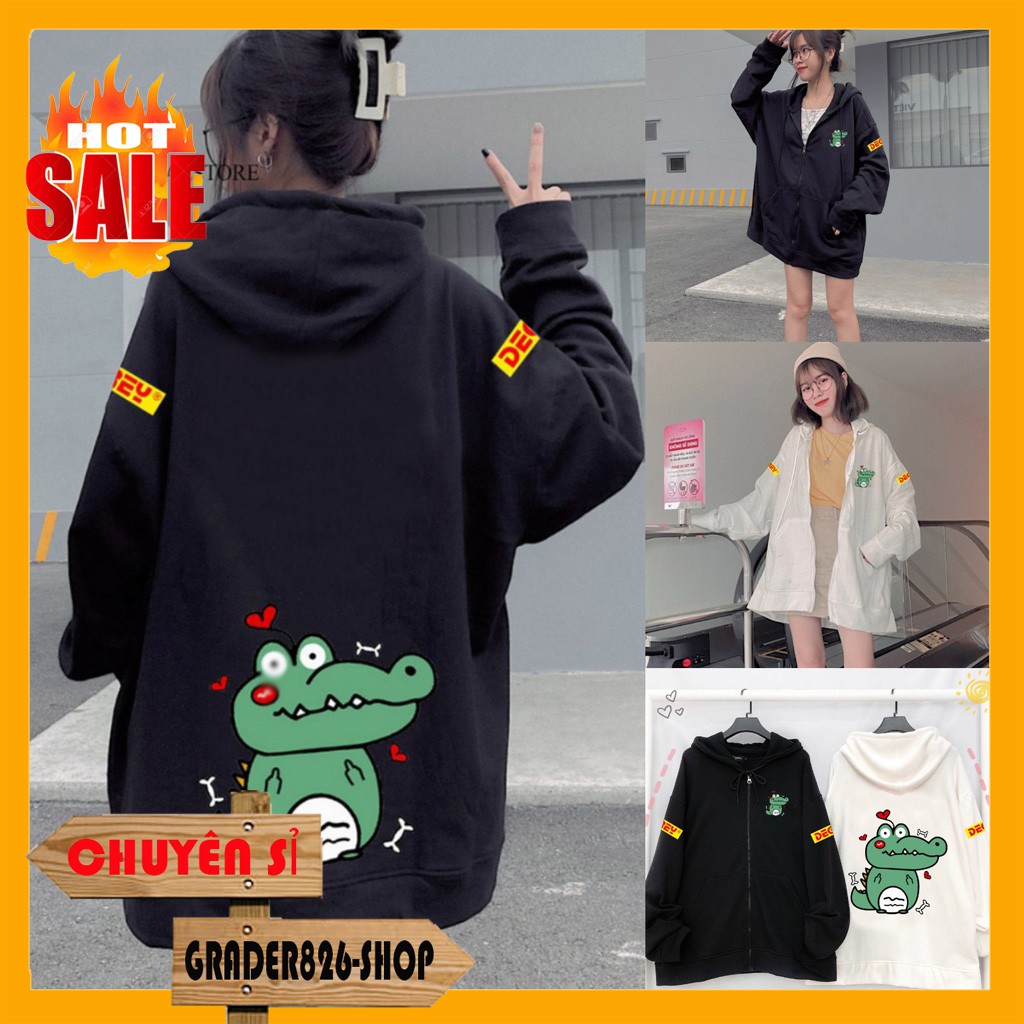 Áo Hoodie Nỉ - Áo Khoác Nỉ Nam Nữ Unisex CROCODILE 2 Màu [Tặng Quà] Cực Hot - SOUDEIN9