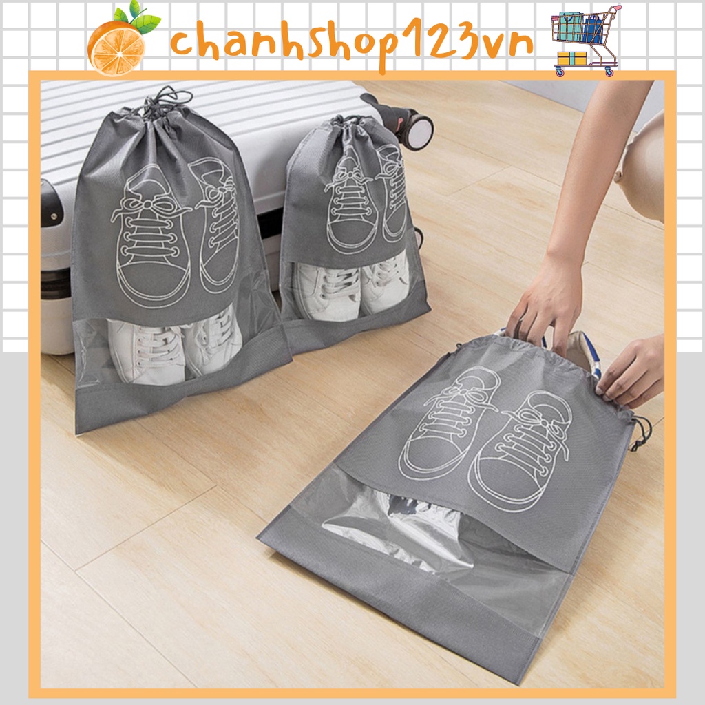 Túi đựng giày dép quần áo, chất liệu vải dù dây rút, chống bụi bẩn ẩm mốc, cất tủ hoặc bỏ vali du lịch - 19202