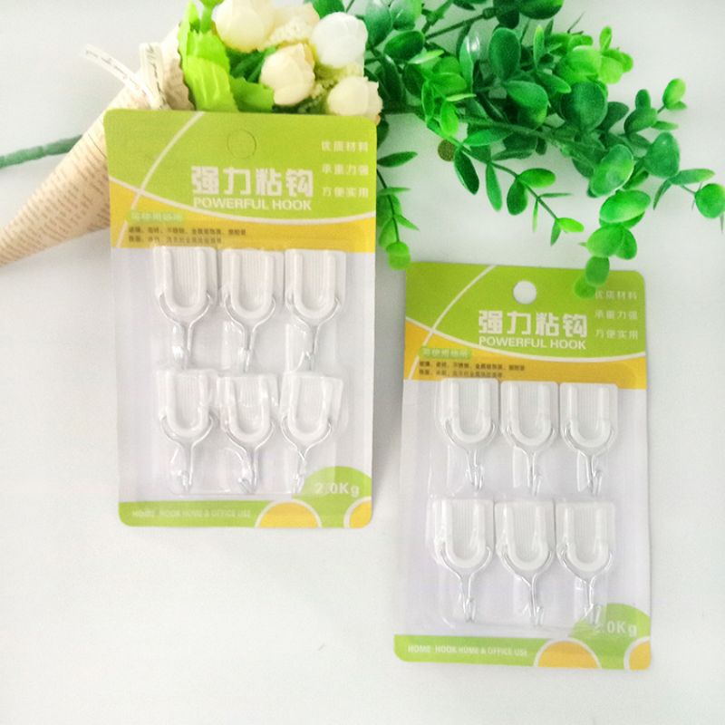 Vỉ 6 móc dán tường siêu dính