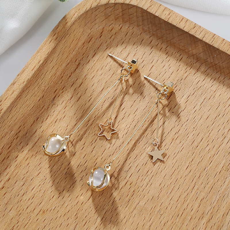 Bông tai dáng dài mạ bạc 925 kiểu dáng vì sao dễ thương xinh xắn