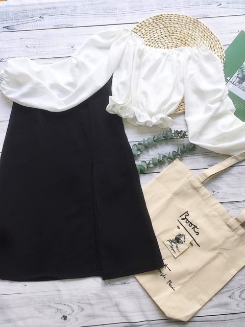 Chân Váy Đen Midi Form dài xẻ tà thiết kế form chuẩn dễ phối đồ | BigBuy360 - bigbuy360.vn