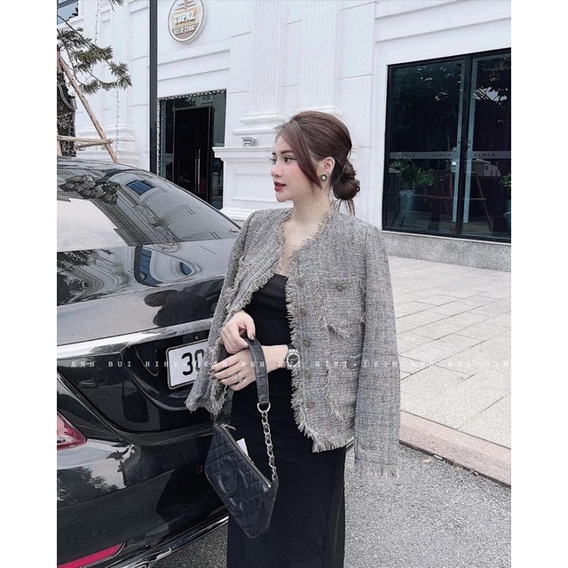 [HÀNG NGN] Áo dạ Tweed tua rua
