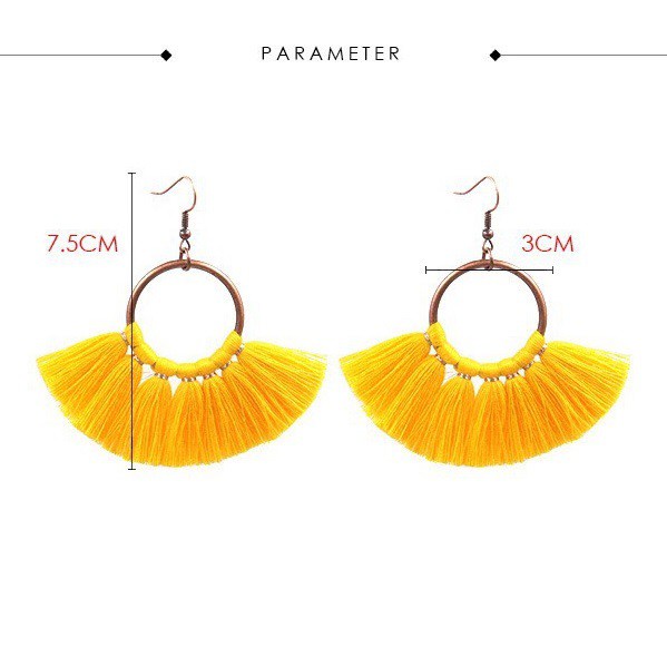 Hoa tai tua rua khuyên tai boho thổ cẩm nữ xinh xắn - Mã HT043 The Collar Box