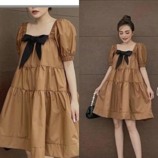 Váy bầu mùa hè mẫu mới 2022 Shopdambau-MA1060 Đầm bầu thiết kế cổ vuông dáng suông