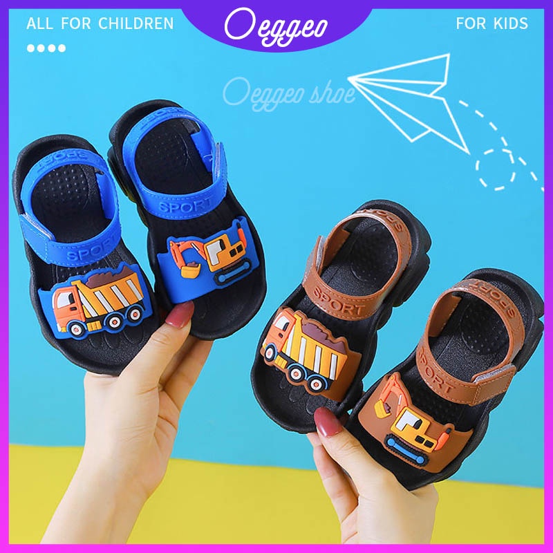 Oeggeo shop Dép Sandal Phẳng Đi Chơi Ngoài Trời Cho Trẻ Em