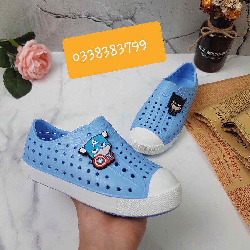 giày  nhựa đi mưa họa tiết xanh nước biển cute  tặng thêm 2 sticker