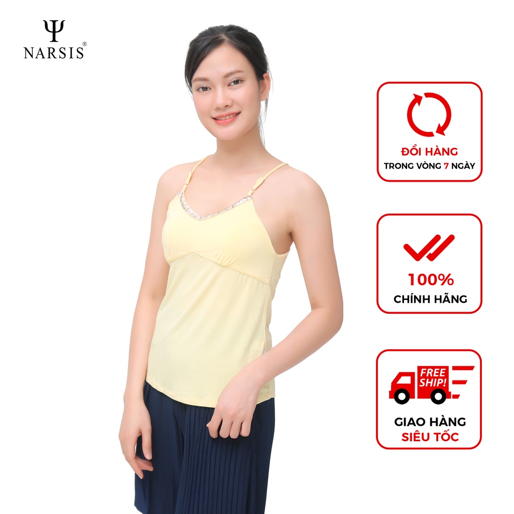 Áo hai dây nữ Narsis L7019 vàng gân