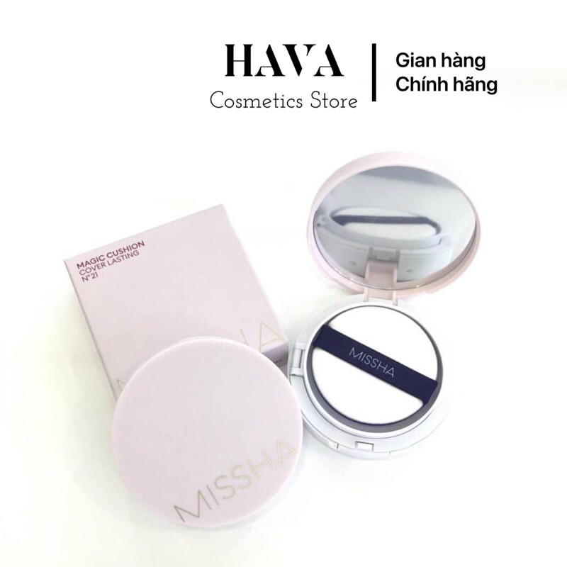 Phấn nước Missha Magic Cushion Cover Lasting vỏ hồng tone 21 và tone 23