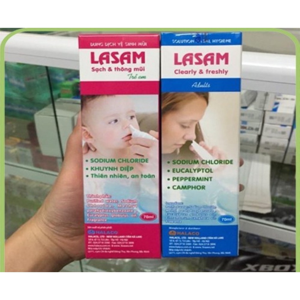 XỊT VỆ SINH MŨI HẰNG NGÀY TINH CHẤT KHUYNH DIỆP LASAM NGƯỜI LỚN & TRẺ EM