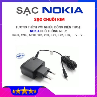 Cục sạc nokia chân kim, sạc chuôi nhỏ dùng cho nokia 1110i, 1202, 1280, 1200, 6300, 2700, e71, e72,…
