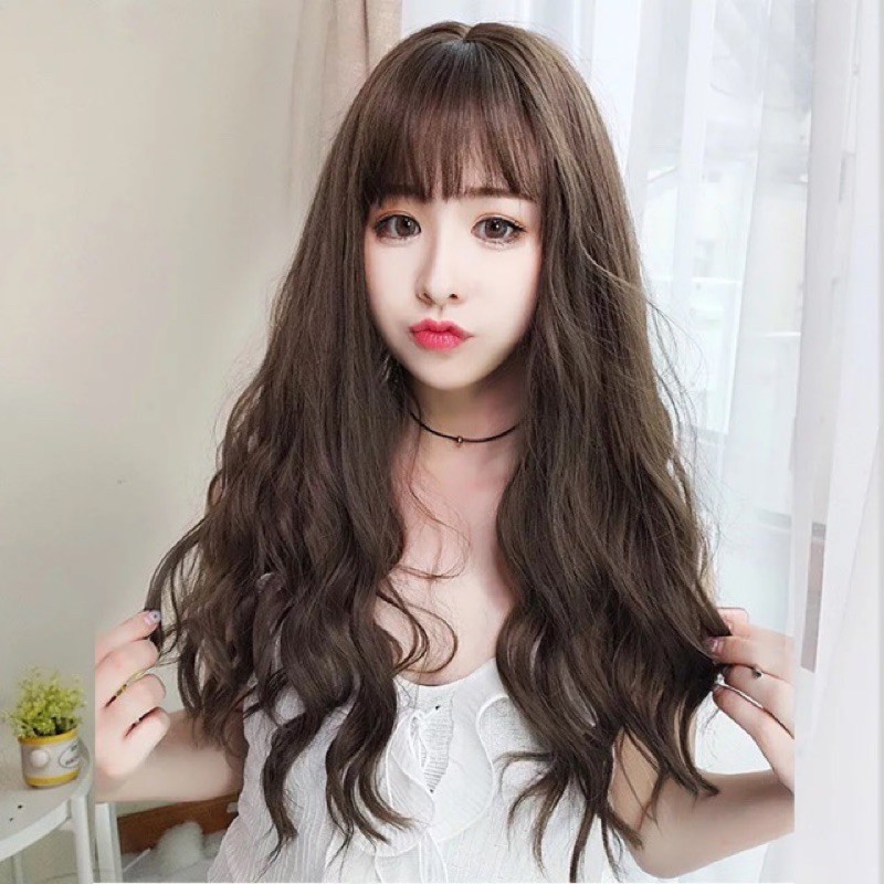 Tóc giả nữ cả đầu FREESHIP Tóc giả nguyên đầu xù 50cm-CĐ05