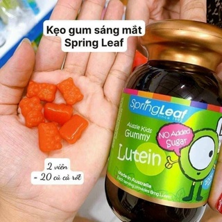 Viên dẻo nhai bổ mắt cho bé Spring Leaf Aussie Lutein Kids Gummy cho sự phát triển và sức khỏe mắt của bé 80 viên