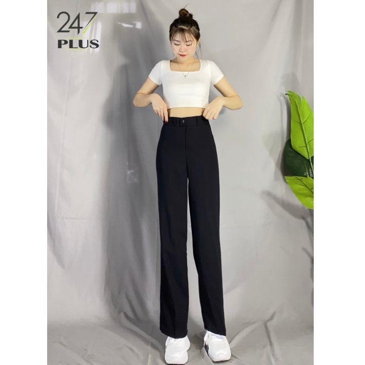 Quần ống rộng lưng cao kiểu Hàn Quốc | BigBuy360 - bigbuy360.vn