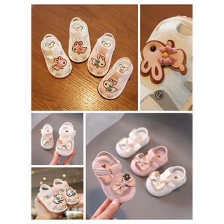 QUẢNG CHÂU LOẠI 1_Sandal Nơ hoa_Thỏ con xinh xắn tập đi cho bé gái 0-2 tuổi