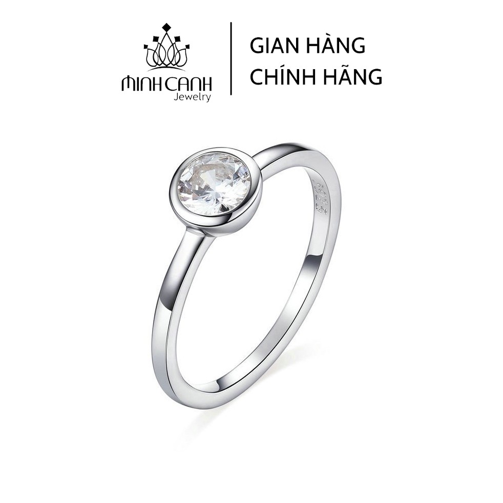 Nhẫn Bạc Nữ Minh Canh Jewelry Trơn Đính Đá Chủ