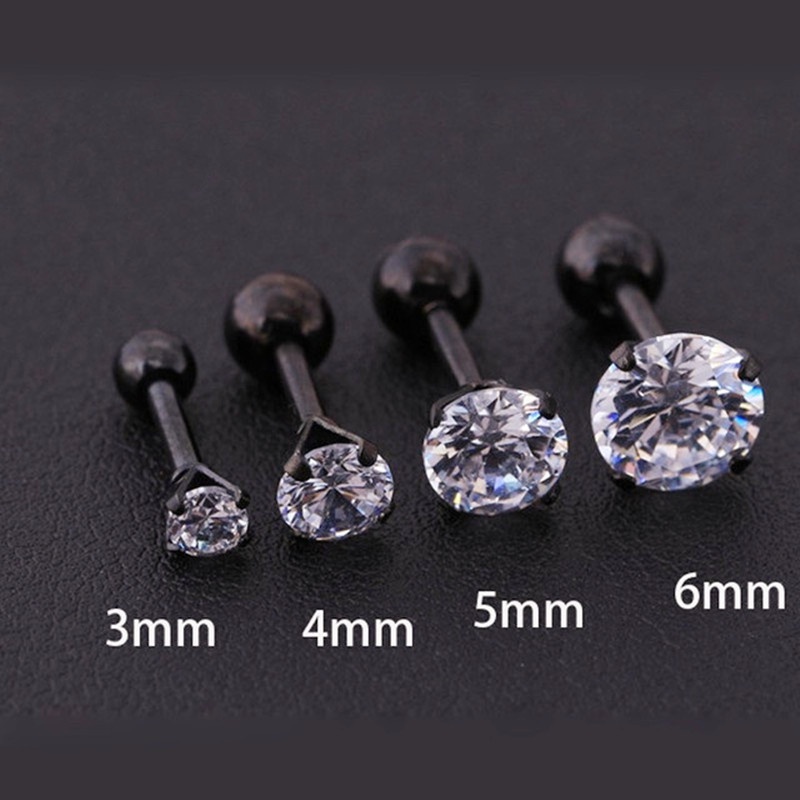1 Khuyên Xỏ Tai/Môi/Môi 4 Móng Bằng Thép Titan Đính Pha Lê Thời Trang Hàn Quốc Cho Nam Và Nữ