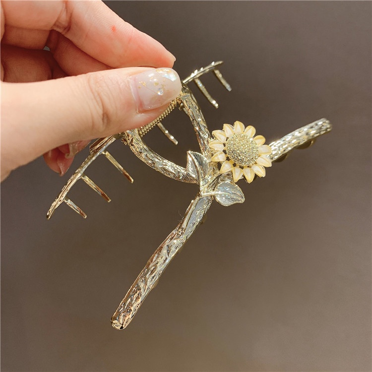 Kẹp tóc kim loại hình hoa hướng dương thời trang cho nữ