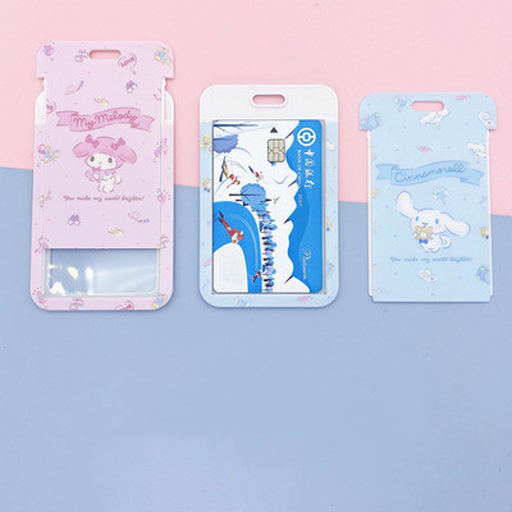 Bao đựng thẻ ID có dây đeo tay họa tiết hoạt hình cho nam và nữ