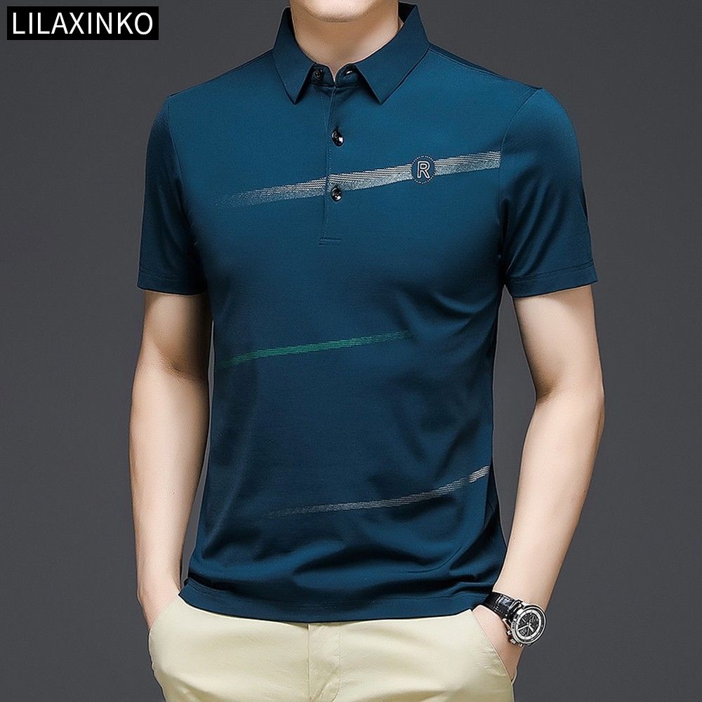 Áo Thun Polo Tay Ngắn Họa Tiết Sọc Ngang 4 Màu Sắc Thời Trang Cho Nam