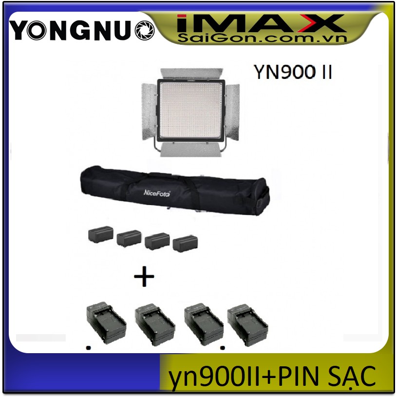 ĐÈN LED YONGNUO YN900 II + 4 PIN + 4 SẠC