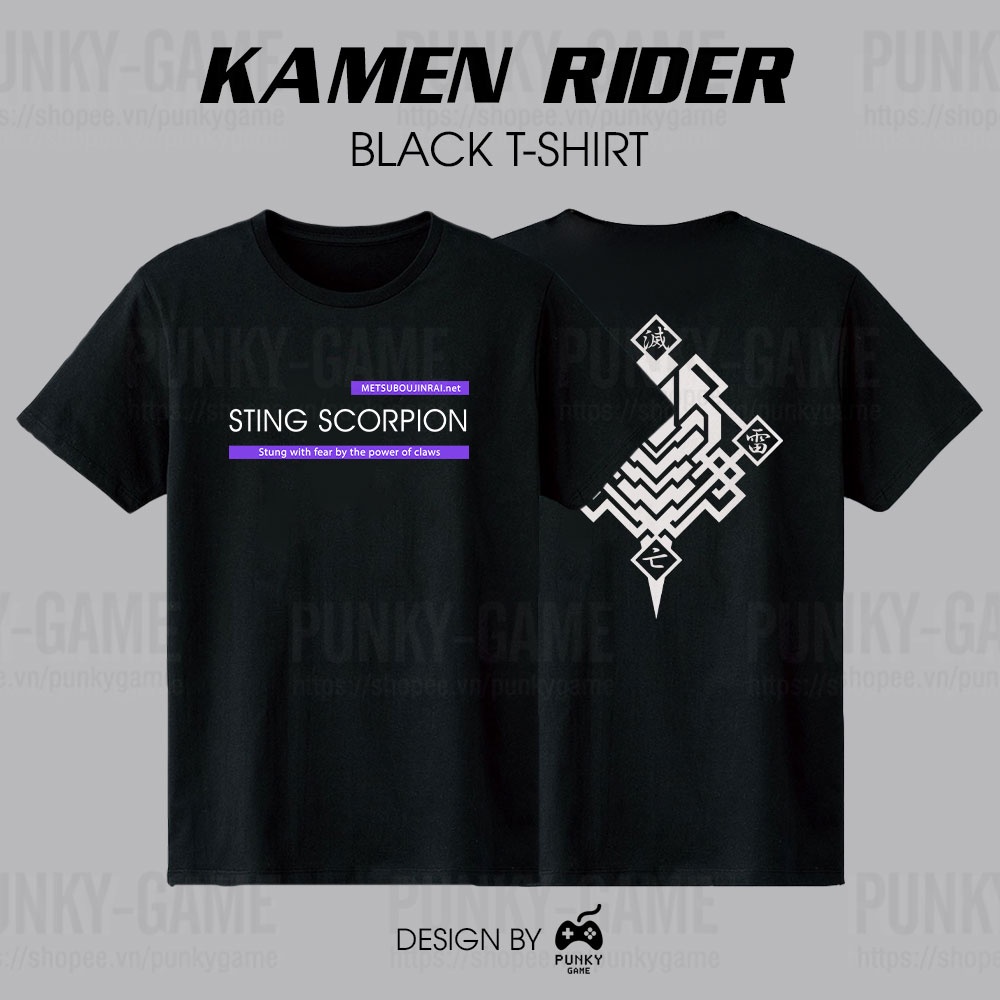 Áo thun Kamen Rider Zero-One MetsubouJinrai.net 'Sting Scorpion' Black T-Shirt ngắn tay