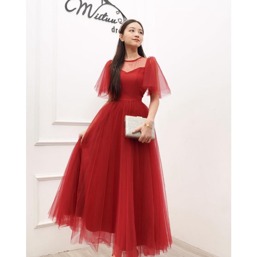 (Mẫu Mới) Mẫu Mới Thiết Kế Hợp Thời Trang -- Đầm Lưới Cực Thanh Lịch Dịu Dàng Đẹp Y HÌnh UP h.h.p