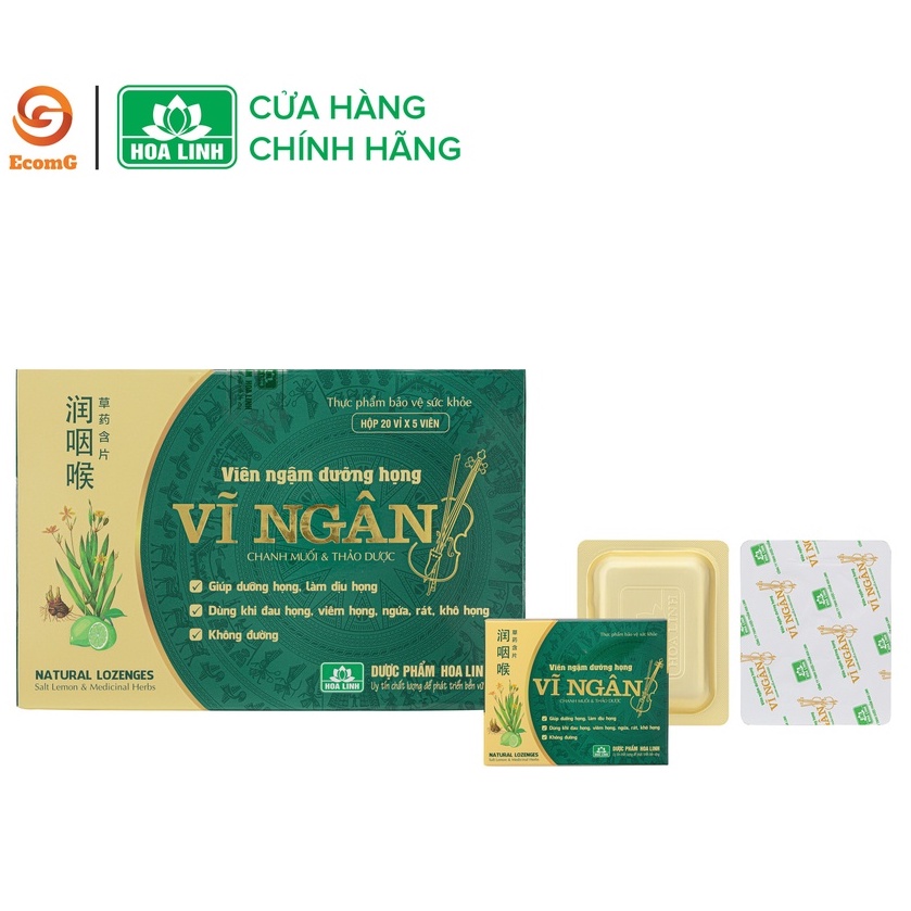 Viên ngậm dưỡng họng, thảo dược, tiêu viêm Vĩ Ngân