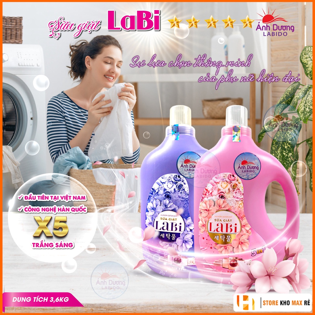 Combo 2 Nước Giặt Công Nghệ Nhật Bản LABI - Thơm Ngát & Mềm Vải Can 3,6L