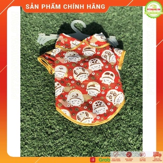Áo cho chó ngày tết hình mèo may mắn 🔥 FREESHIP 🔥 áo cho mèo, áo lót phao ấm áp cho thú cưng mùa đông,hình mèo may mắn