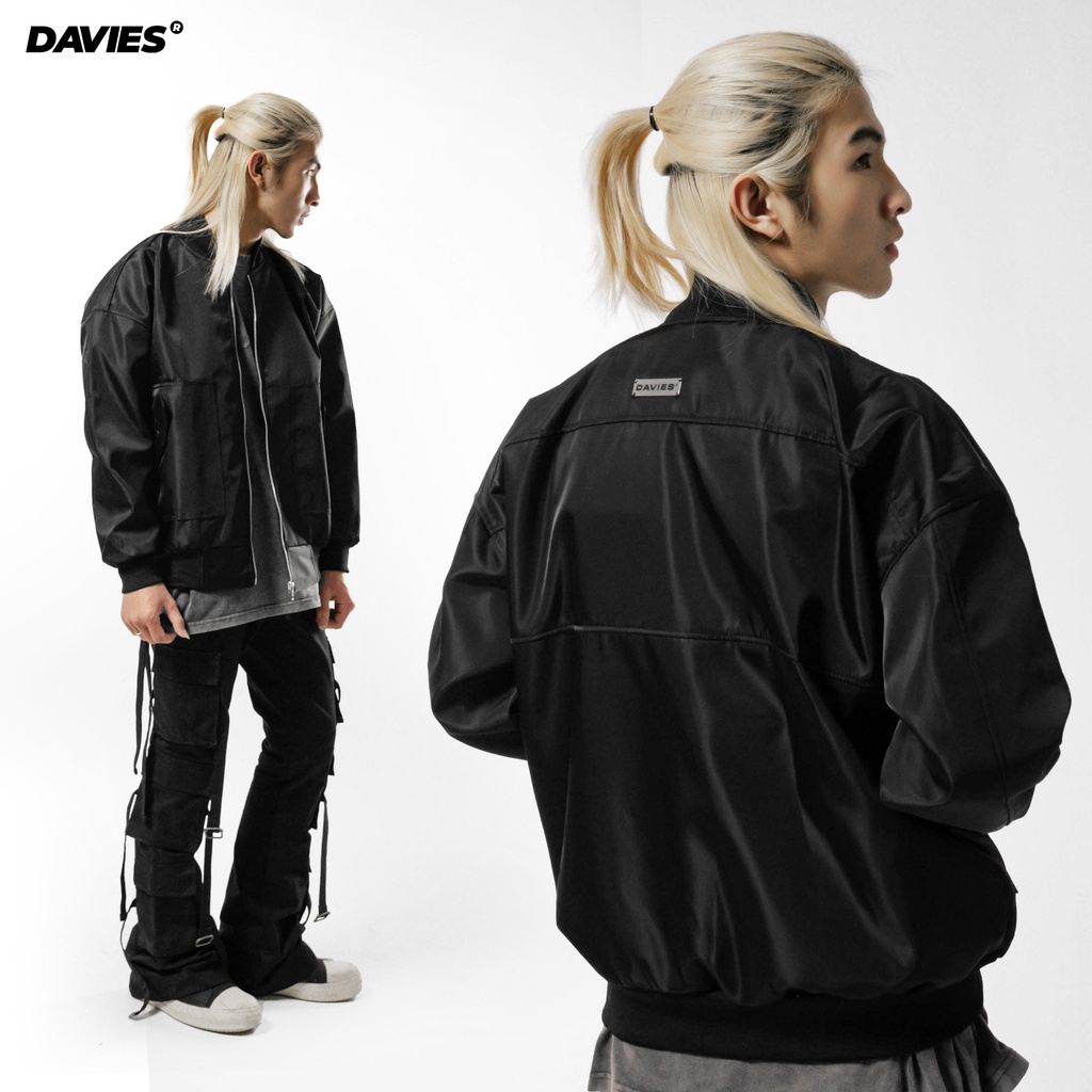 Áo khoác nam dù chống nước siêu bền, siêu ấm màu đen đẹp Protex Jacket local brand Davies| D22-AK1