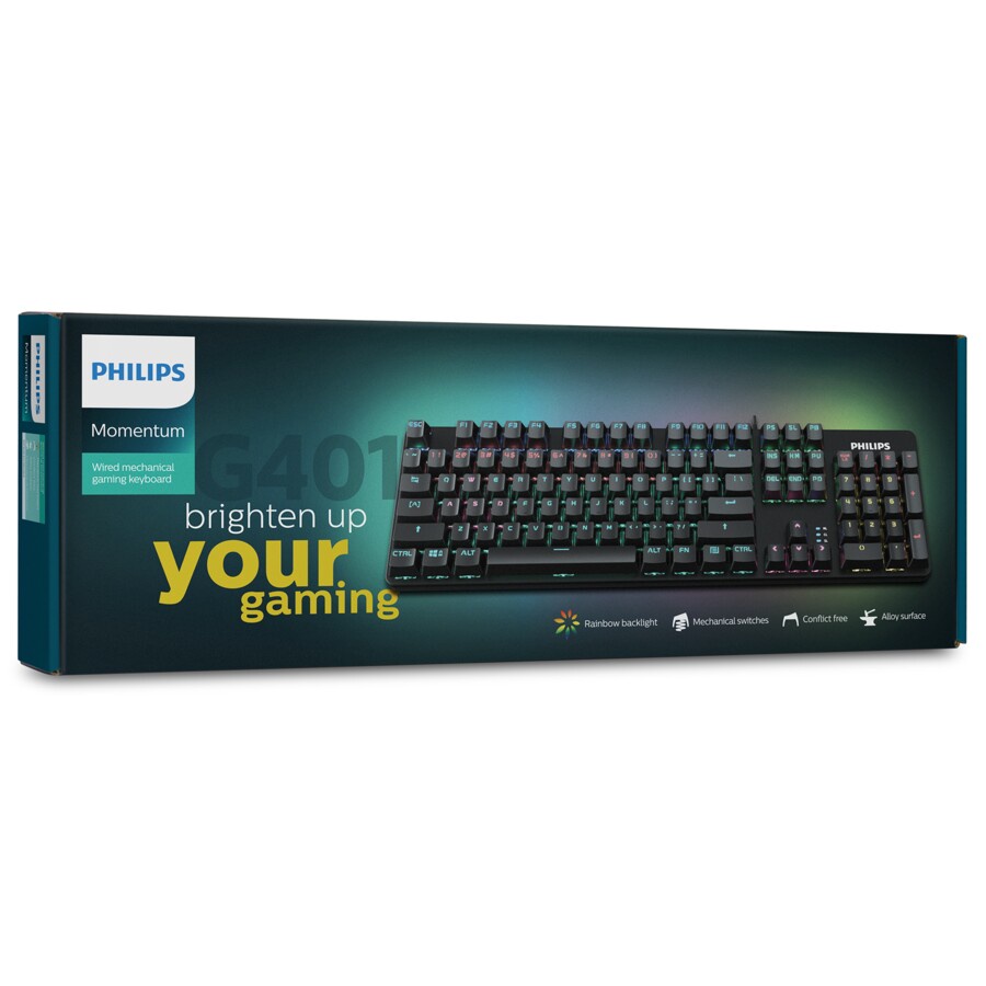 Bàn phím cơ gaming Philips SPK8401, có tặng kèm keypuller, phiên bản blue switch