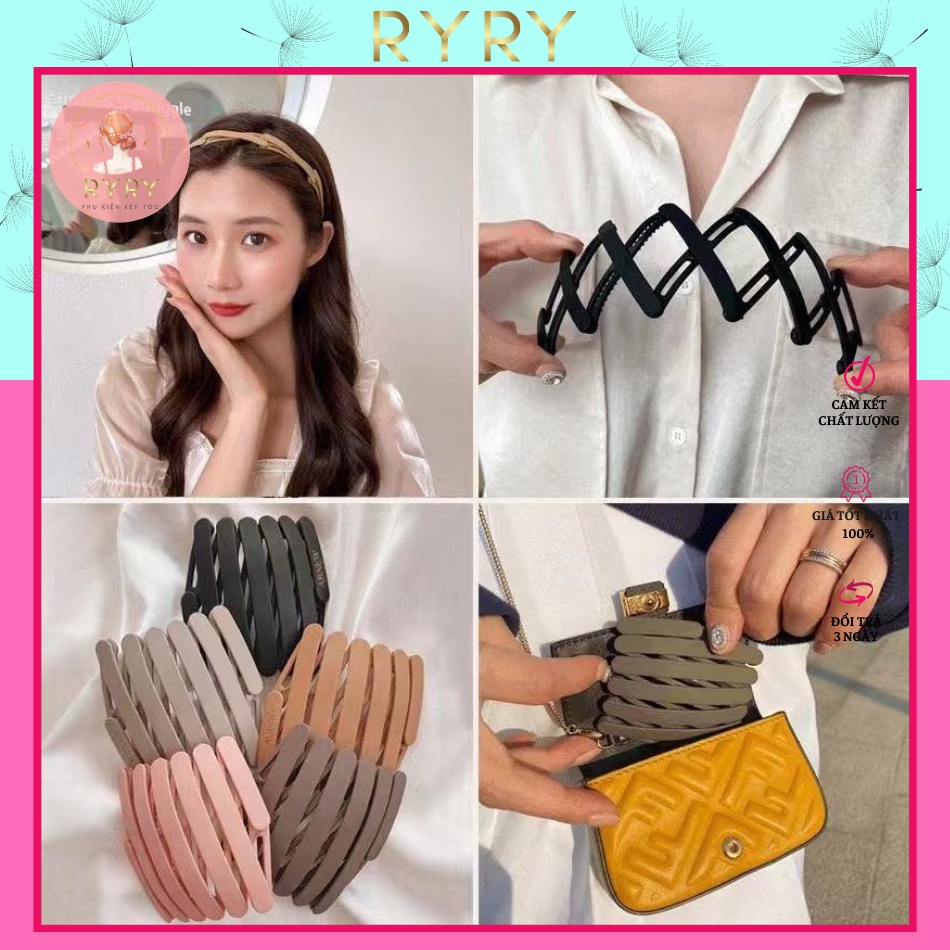 Cài Tóc Bờm Xếp Nhựa Dẻo Xinh Gấp Gọn Bỏ Túi Phong Cách Hàn Quốc Cho Nữ