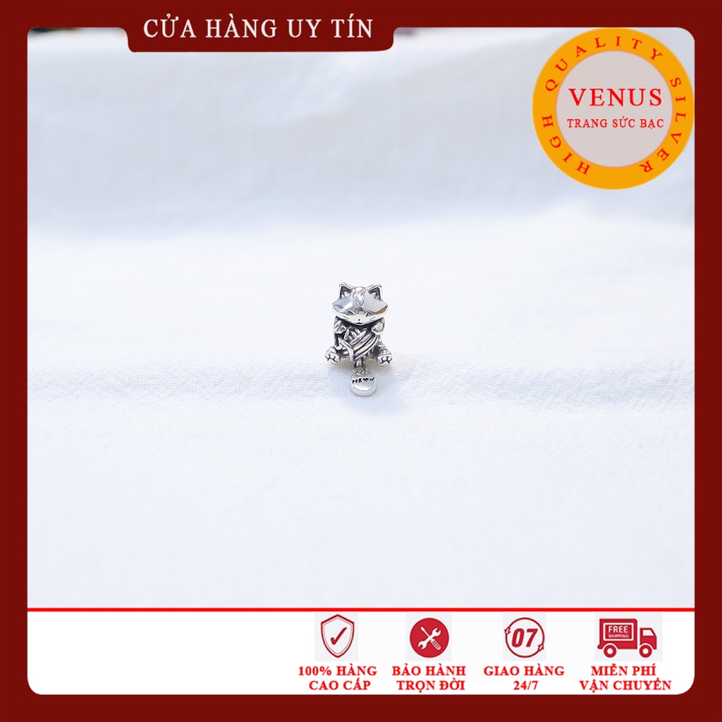 [Charm bạc 925 cao cấp] Charm bạc chú mèo- Mã sản phẩm VENUSMEO