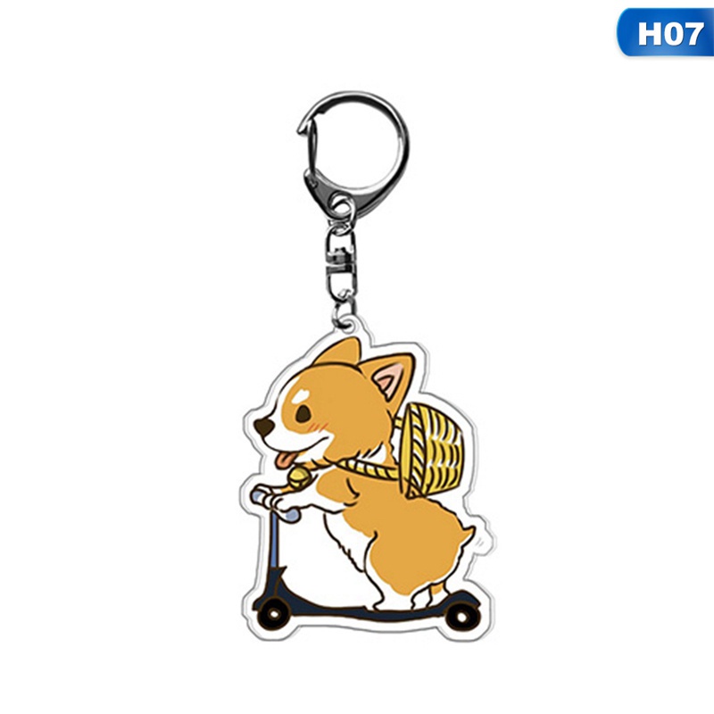 Móc khóa hai mặt hình cún hoạt hình dễ thương