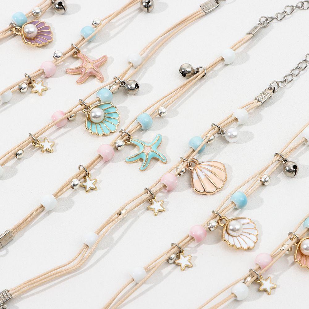 Vòng Tay Vỏ Sò Bện Tay Thời Trang Cho Bạn Gái / Học Sinh