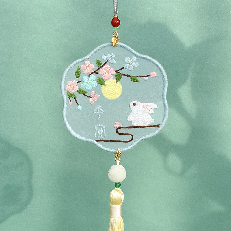 Thêu Handmade/Phụ Kiện/Mặt phụ kiện tranh treo móc khóa/túi xách kiêm thẻ kẹp sách thêu họa tiết cổ trang thủ công tự làm cho nữ