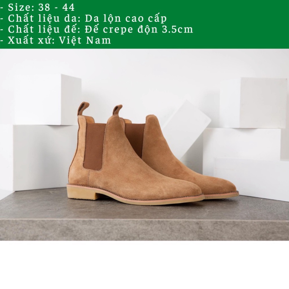 Giày Chelsea boots thời trang nam màu nâu chất liệu da lộn | BigBuy360 - bigbuy360.vn