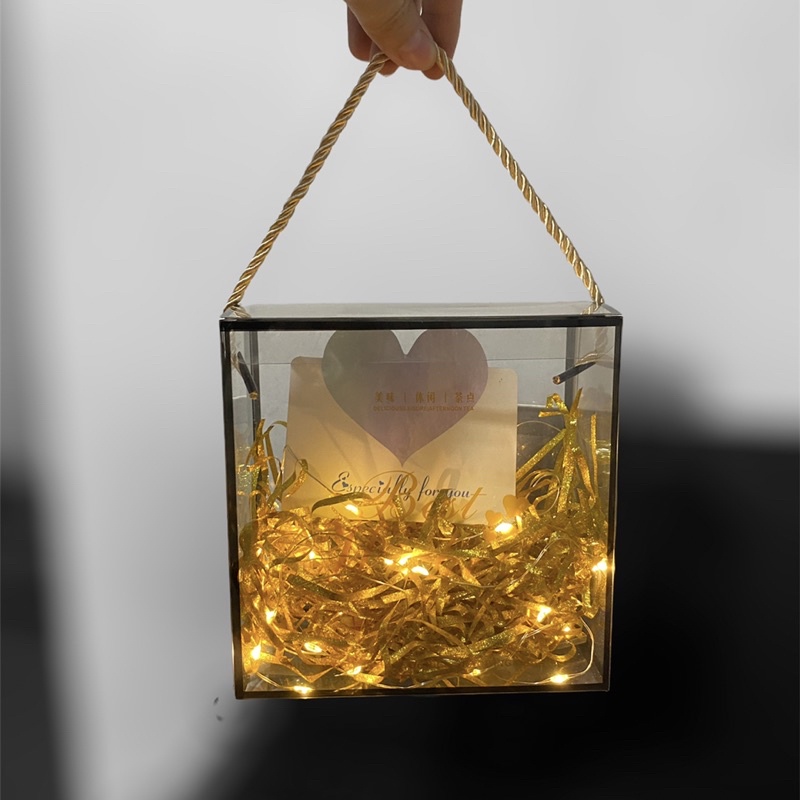 Combo hộp mica đi kèm phụ kiện trang trí hộp siêu lung linh