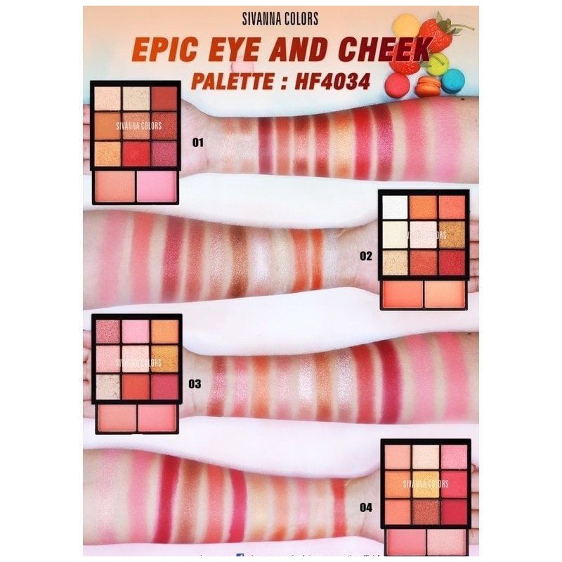 Bảng Phấn Má Hồng & Mắt Sivanna Colors Epic Eye And Cheek Palette | BigBuy360 - bigbuy360.vn