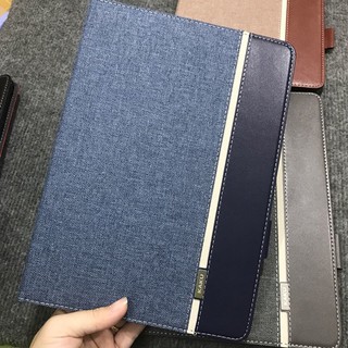 Bao Da iPad 2018 KAKU phối vân da & vải Jean cao cấp phong cách sành điệu