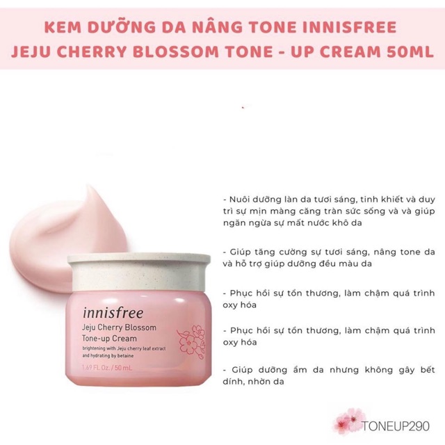 Kem dưỡng trắng da Innisfree Jeju Cherry Blossom Tone Up Cream