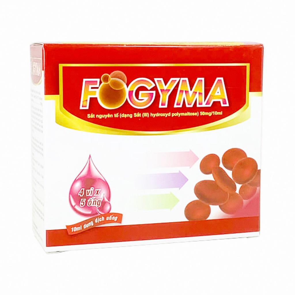 Sắt Fogyma Hộp 40 ống 10ml ,Sắt nước cho phụ nữ mang thai, sau sinh và người thiếu máu (Hàng chính hãng)